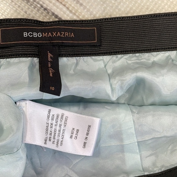 BCBGMAXAZRIA Skirt Mini Silk Blue Pleated Size 10 - Picture 12 of 12